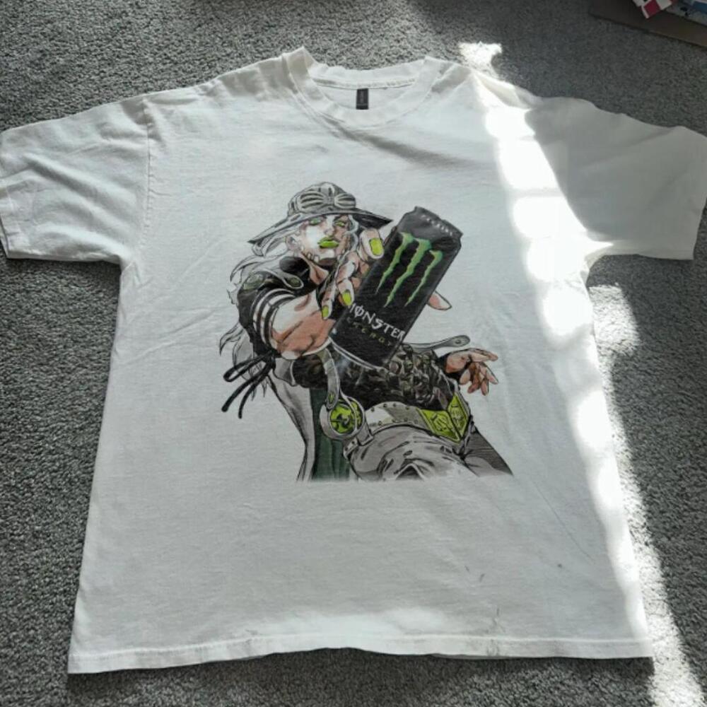 Gildan White T-Shirt, White Monster Energy Graphic Tee